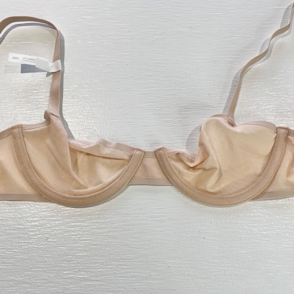 New Aerie SMOOTHEZ Mesh Unlined Underwire Balconette Bra Sands Size 32B - Picture 14 of 16